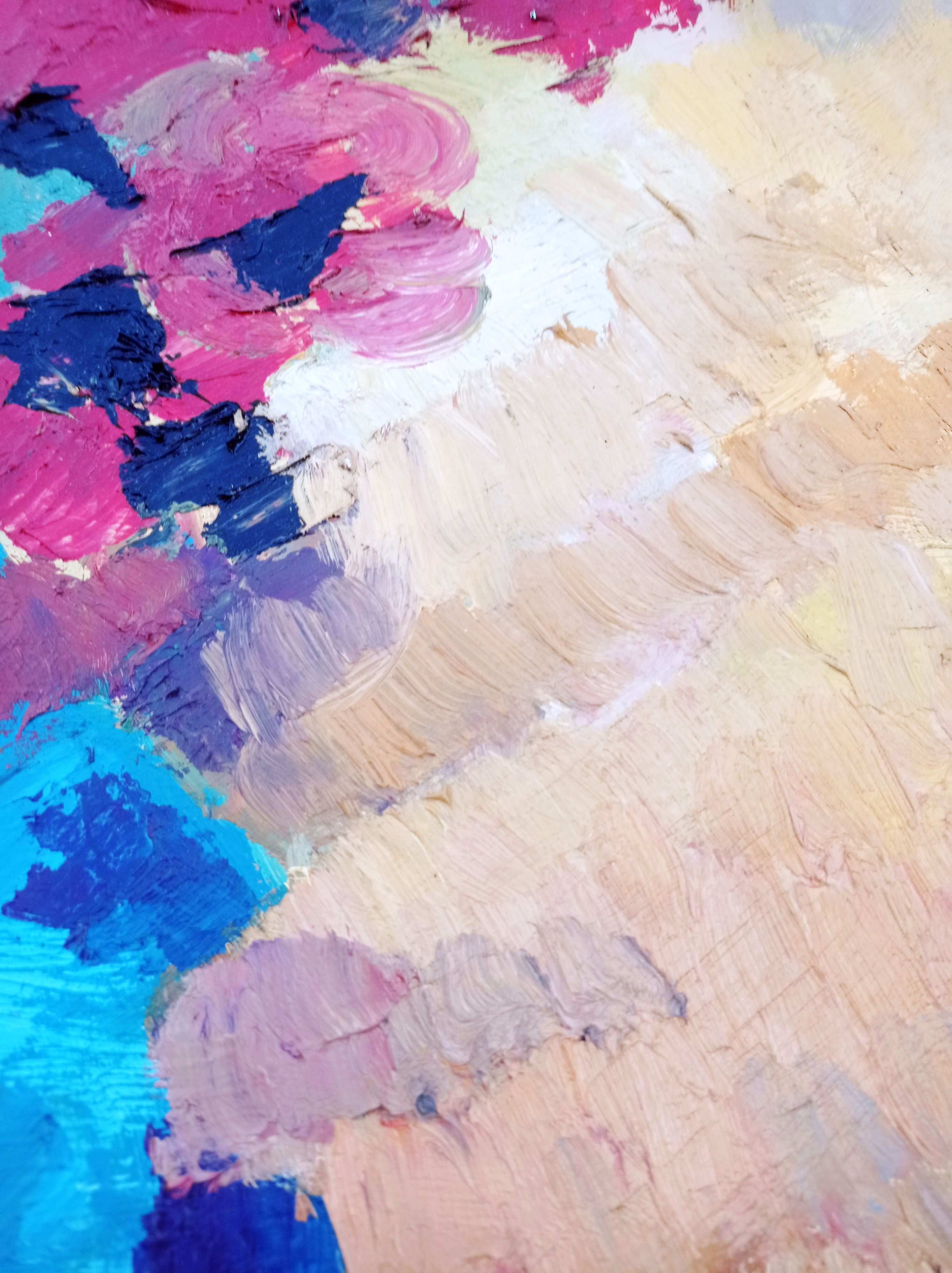 The anemones - oil on canvas signed