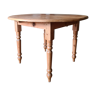 Round blond wooden country table