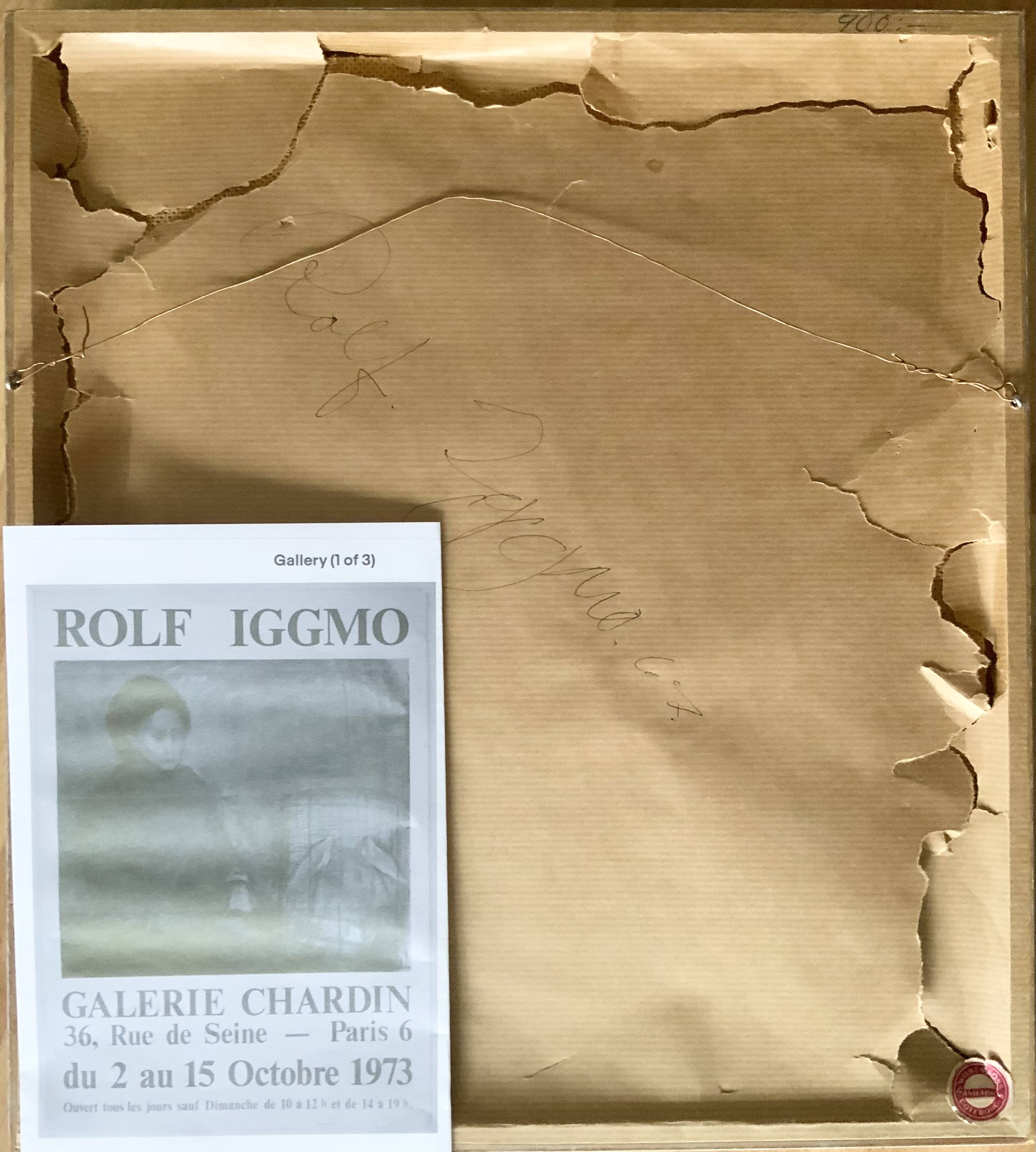 Original Rolf Iggmo Portrait Oil On Canvas Expressive Male Portrait Signed