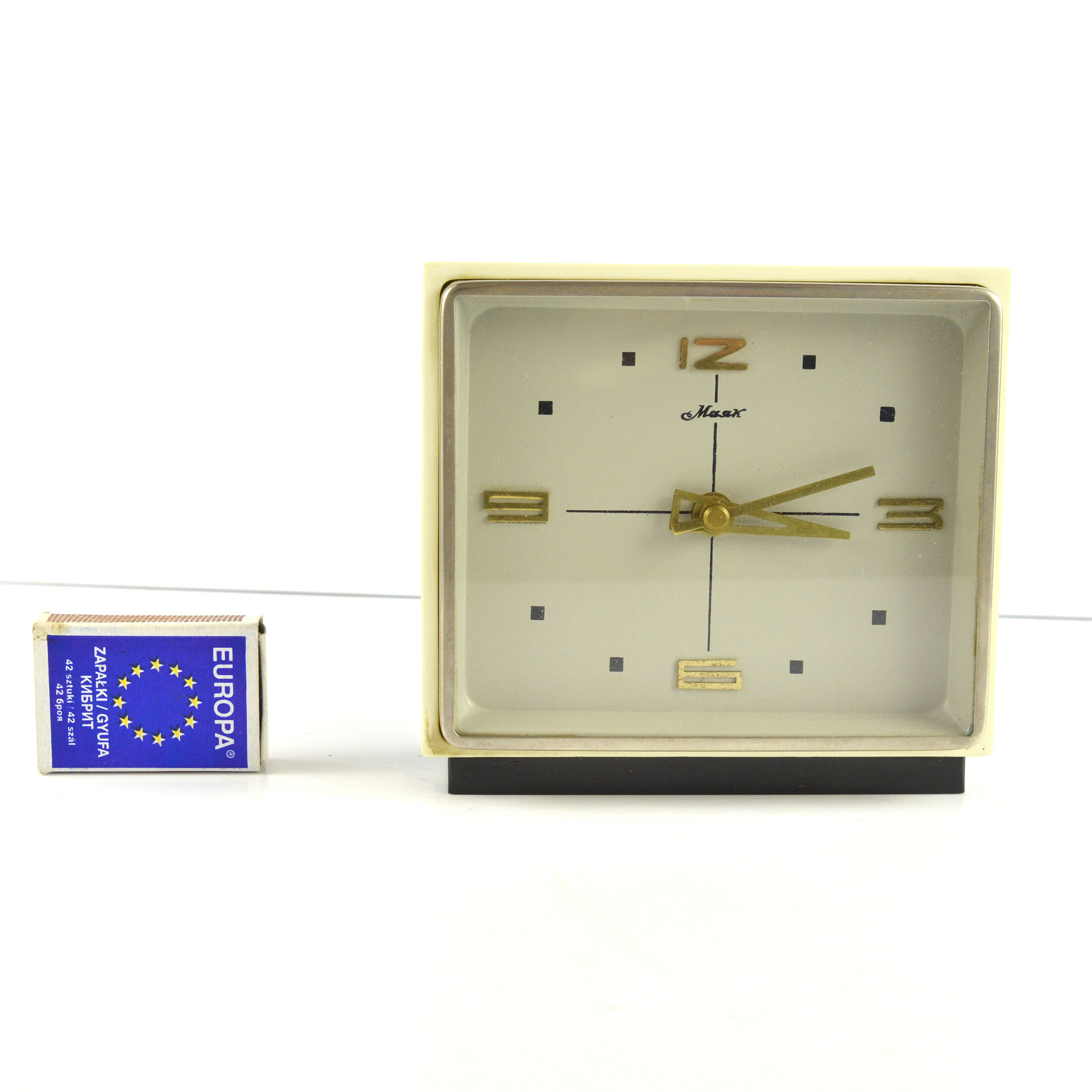 1960s modernist fireplace clock, Majak, USSR