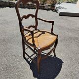 Louis XV style oak straw armchair in excellent condition