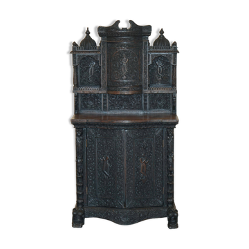 Antique hand-carved buffet in the Burmese temple style from around 1860.