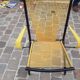 Folding chair in red scoubidou and black metal structure