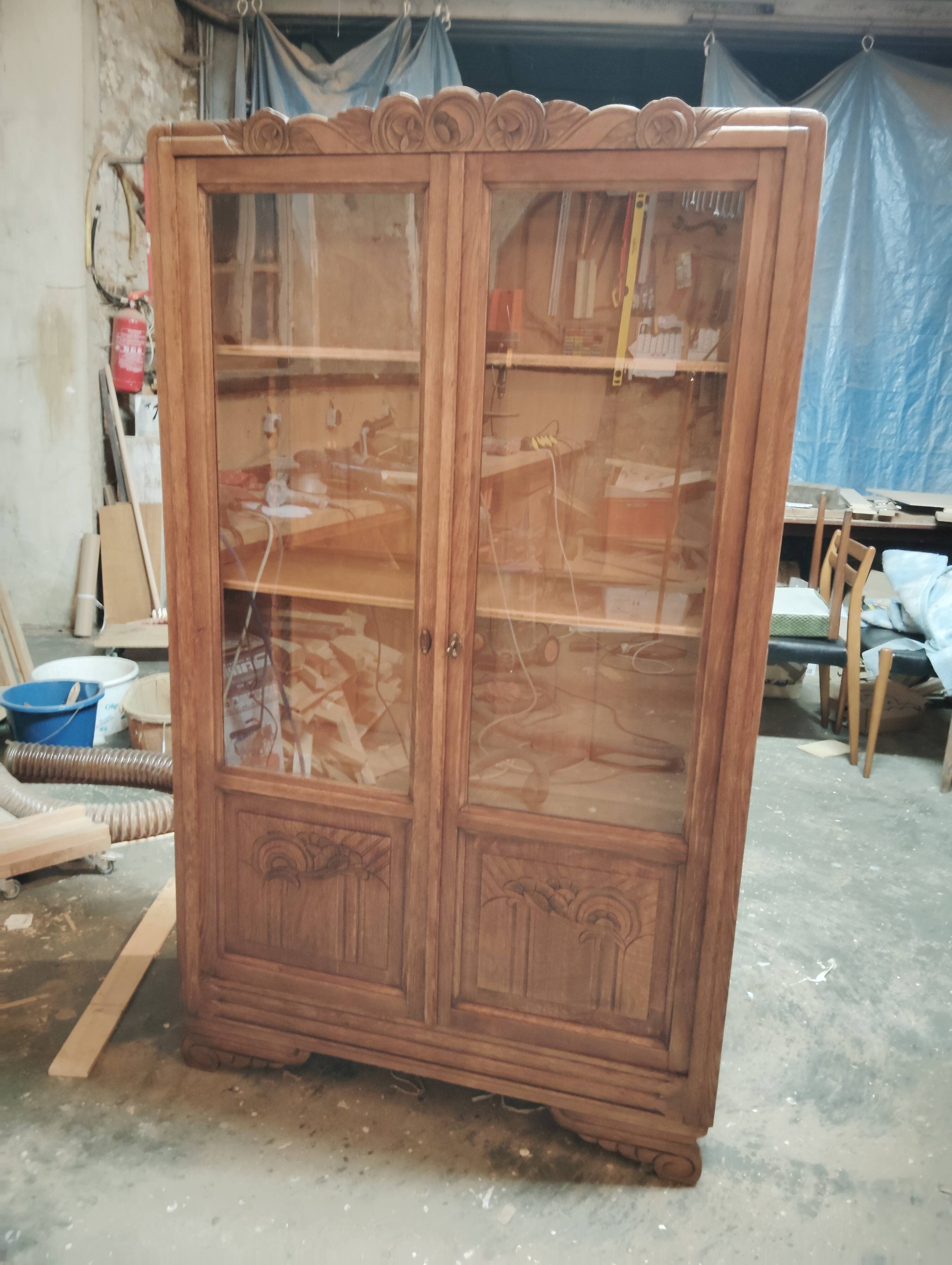 Restored "Art Deco" wardrobe, display cabinet, bookshelf.