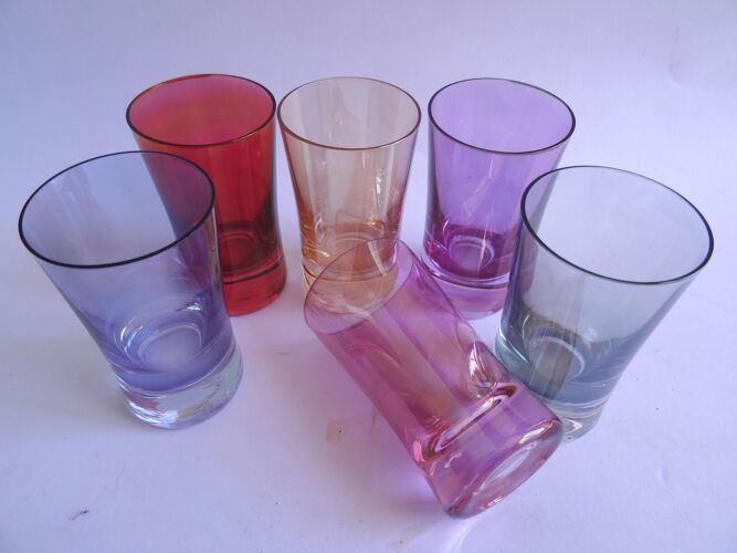 6 verres à shot colorés