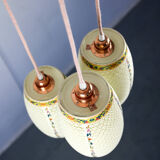 Ceramic pendant light 1980s, set of 3