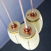 Ceramic pendant light 1980s, set of 3