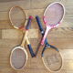 Set 4 vintage wooden tennis rackets