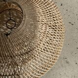 Small rattan lampshade in the shape of a braided hat