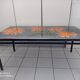 Coffee table vintage ceramist adri ceramic and metal vallauris dahlias 1960