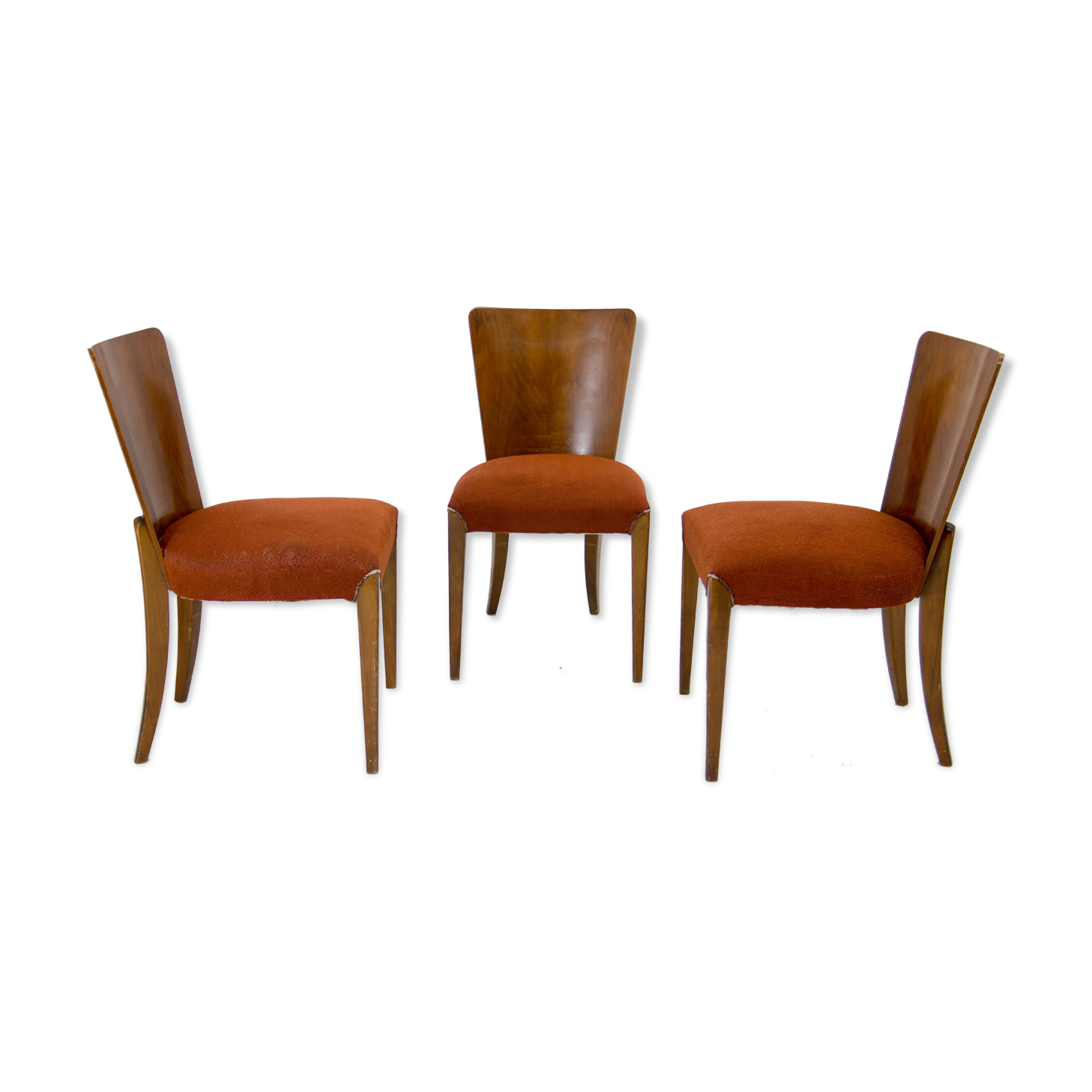 Chaises de salle à manger Art Déco H-214 par Jindrich Halabala pour UP Závody, Set de 3