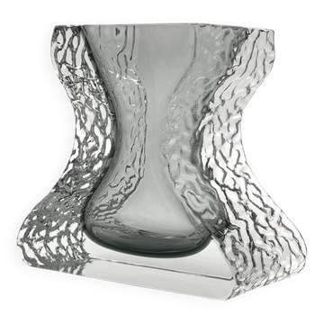 Mandruzzato Murano Vase Sommerso Fumé Frosted Texture 70s Design