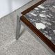 XL Midcentury modern coffee table in metal, rosewood and Arabescato marble, Italy, 1970.