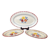 Art Deco, a dish and two Salins earthenware dishes circa 1940