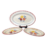 Art Deco, a dish and two Salins earthenware dishes circa 1940