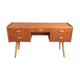Vintage teak desk with 5 drawers, Restored, Norway 1960