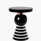 Table d'appoint Casalto Havana – Céramique artisanale, marbre et détails en cuivre
