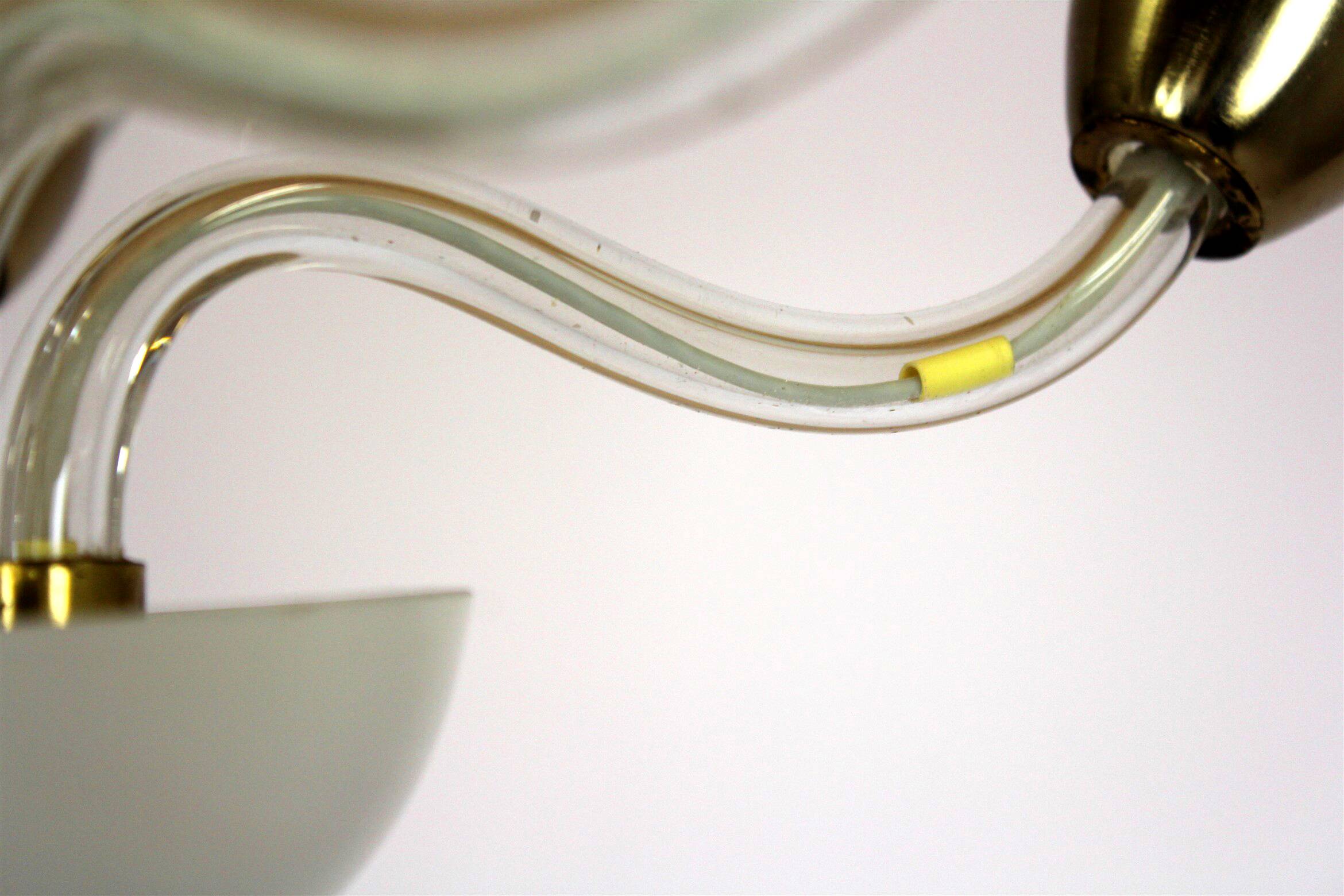 Mid-century steel & glass pendant lamp, 1960s