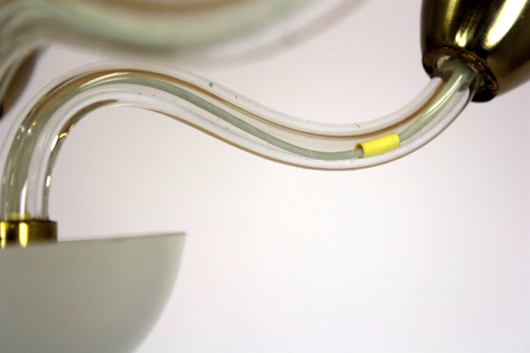 Mid-century steel & glass pendant lamp, 1960s