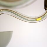 Mid-century steel & glass pendant lamp, 1960s