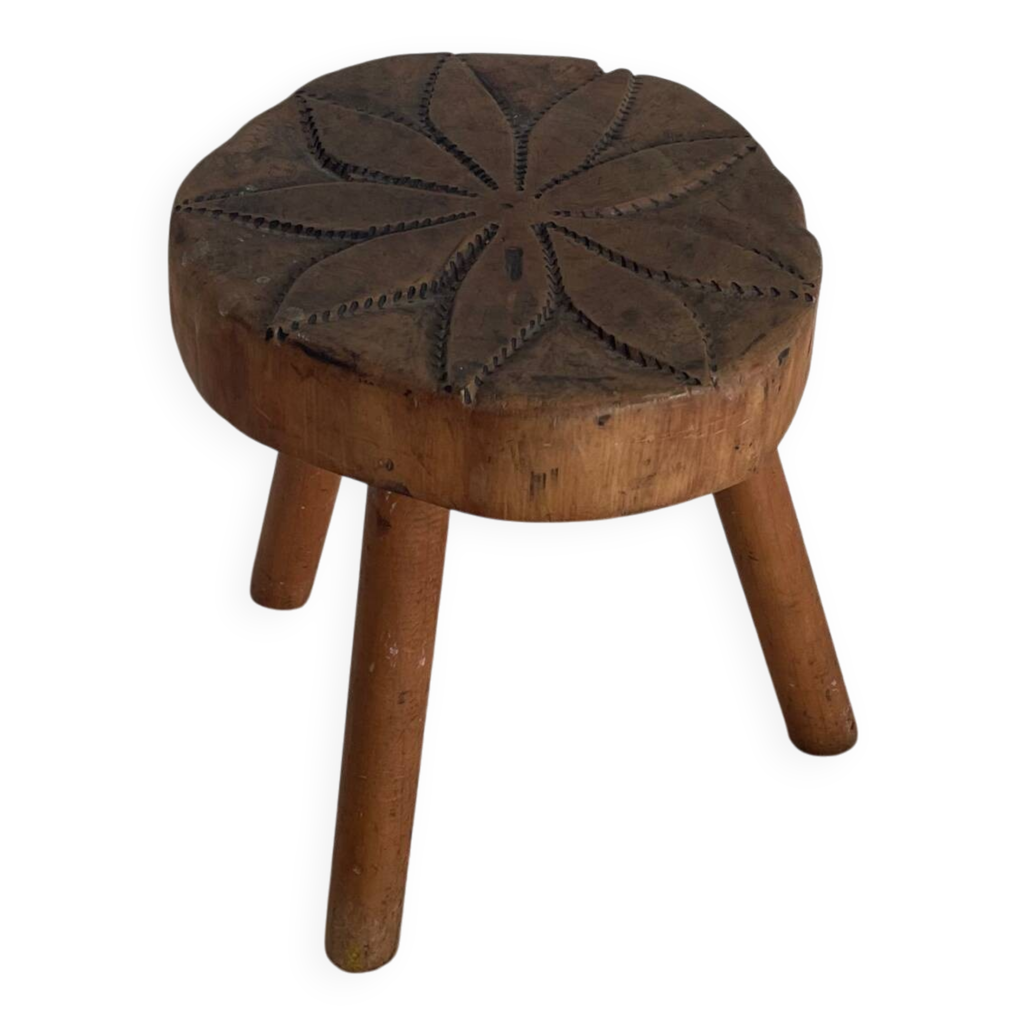 Petit tripode/sellette bois artisanal art brut