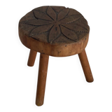 Petit tripode/sellette bois artisanal art brut