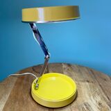 Vintage folding lamp (GEI brand), yellow colour, 70s table lamp