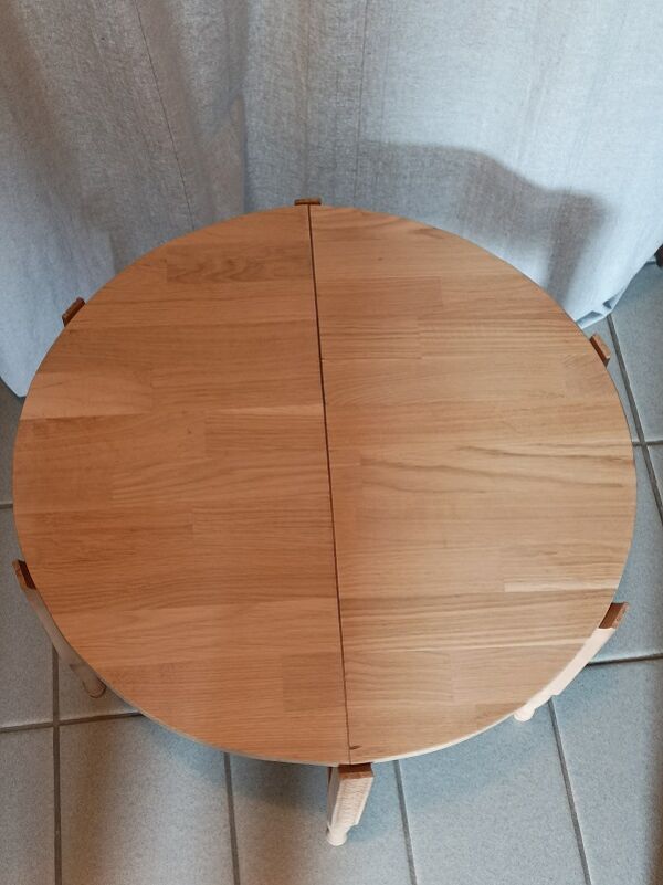 Table basse aéro-gommée salon pliable plateau bois chêne dp 0623031