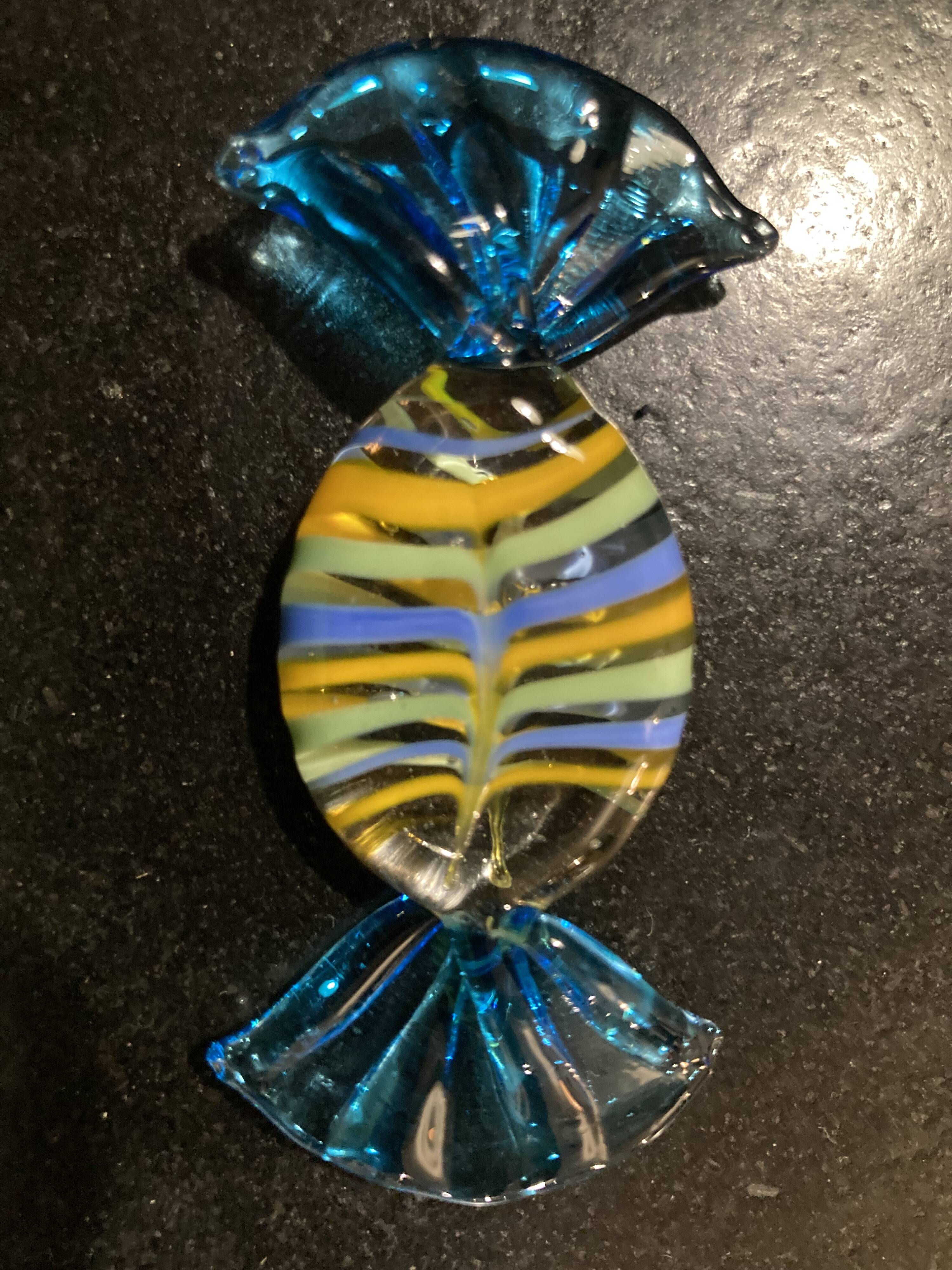 Set of Murano glass candy shaped knife holders