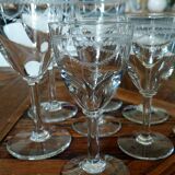Set of 8 engraved crystal glasses – Louis XVI style