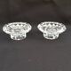 Duo of old glass candlesticks