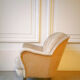 Fauteuil Club des années 40 50 original mid century Jaune beige vintage