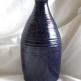 Blue grooved vase