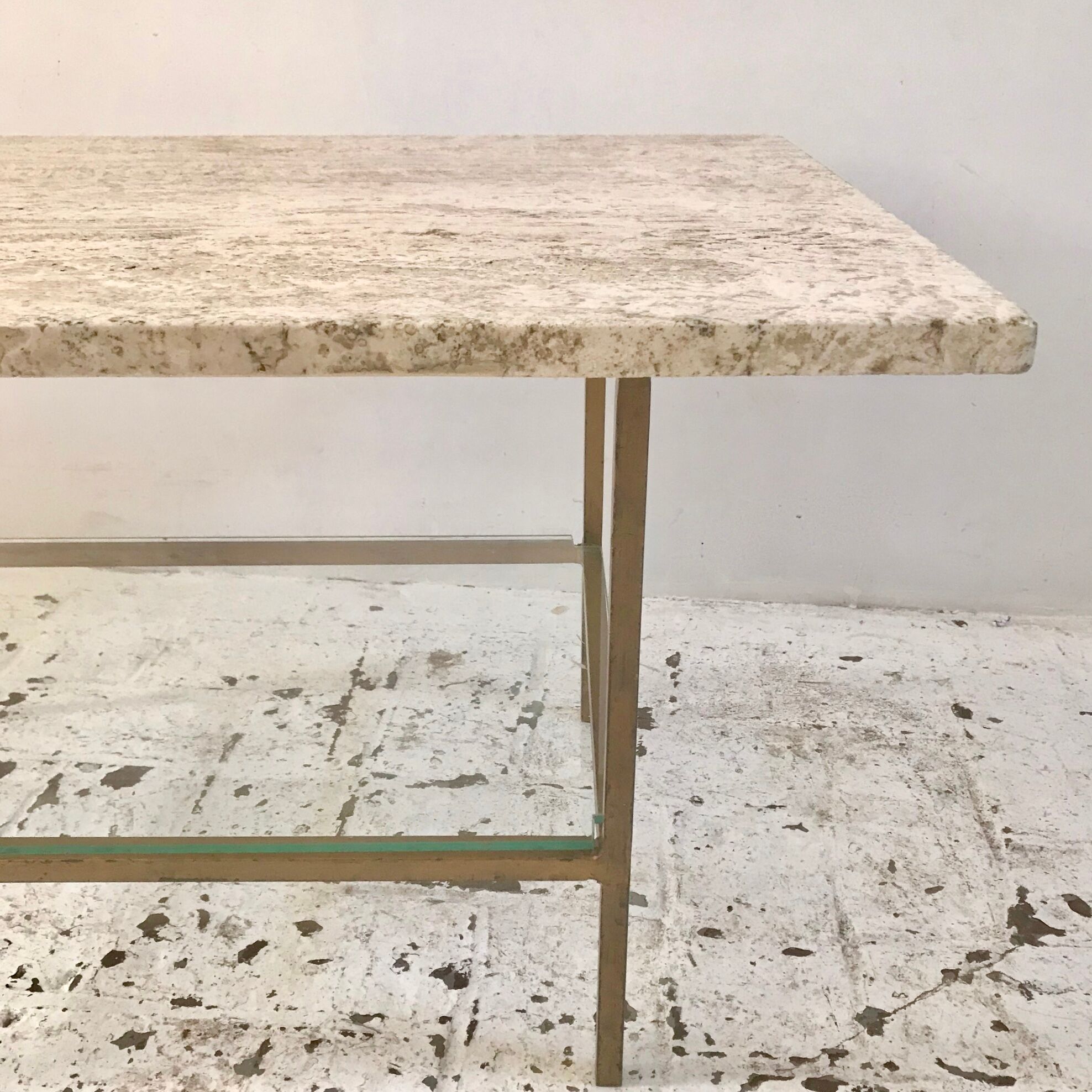Travertine coffee table
