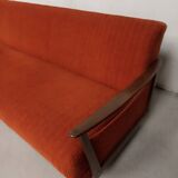 Vintage orange convertible sofa