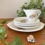 Antique cake service in Saint-Amand earthenware (Nord)