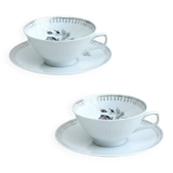 Two cups and saucers in Bavarian porcelain by Bareuther Waldassen, 1966.