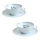 Deux tasses et soucoupes en porcelaine bavaroise Bareuther Waldassen, 1966