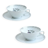 Two cups and saucers in Bavarian porcelain by Bareuther Waldassen, 1966.