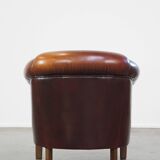Correctly finished sheep leather club chair