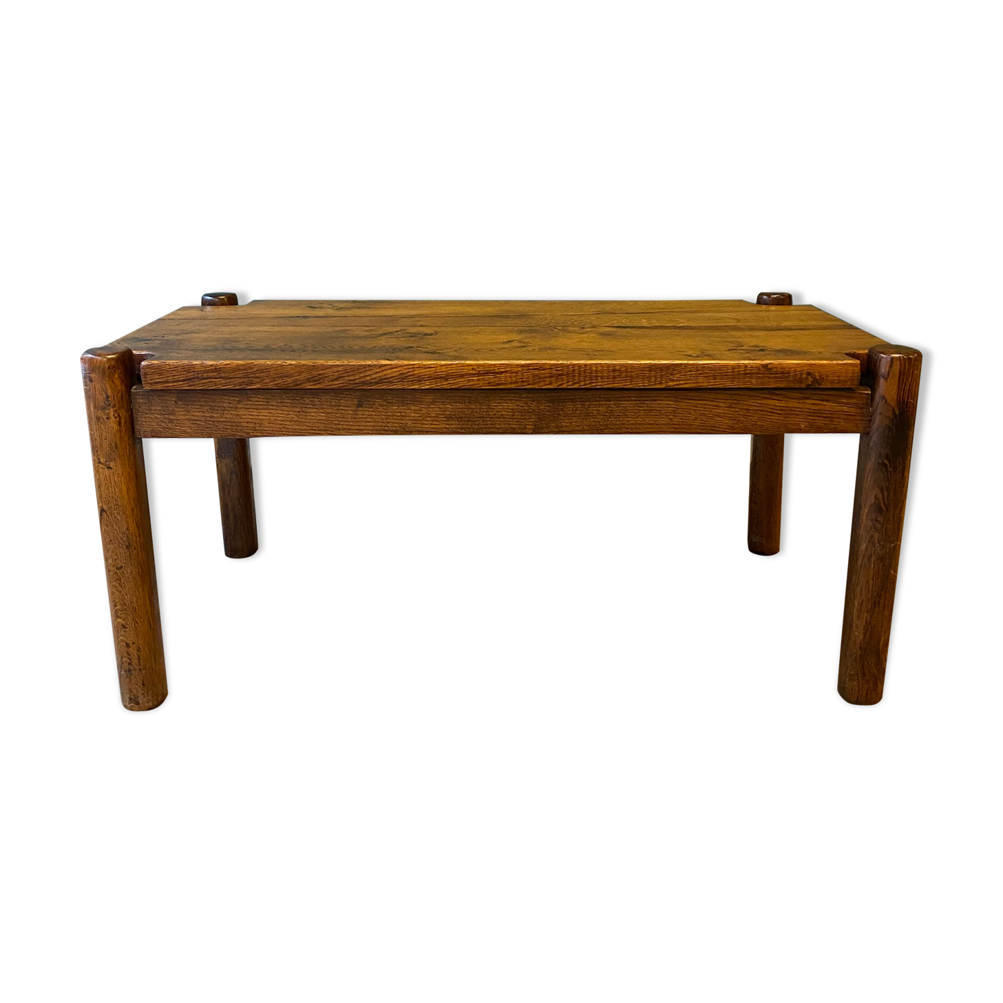 Brutalist oak coffee table
