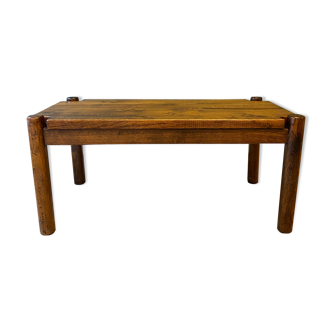 Brutalist oak coffee table