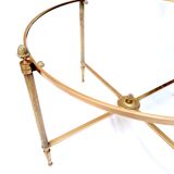 Coffee table brass and round glass design 1960