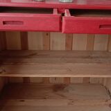 Parisian Buffet / Vintage Storage Unit – Painted Terracotta Red