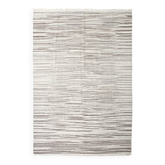 8x10 Striped Pattern Brown & Beige Vintage Kilim Rug, 232x291Cm