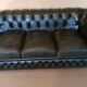 Canapé Chesterfield cuir vert trois places