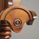 Column hanger in walnut turned beech, 1970s