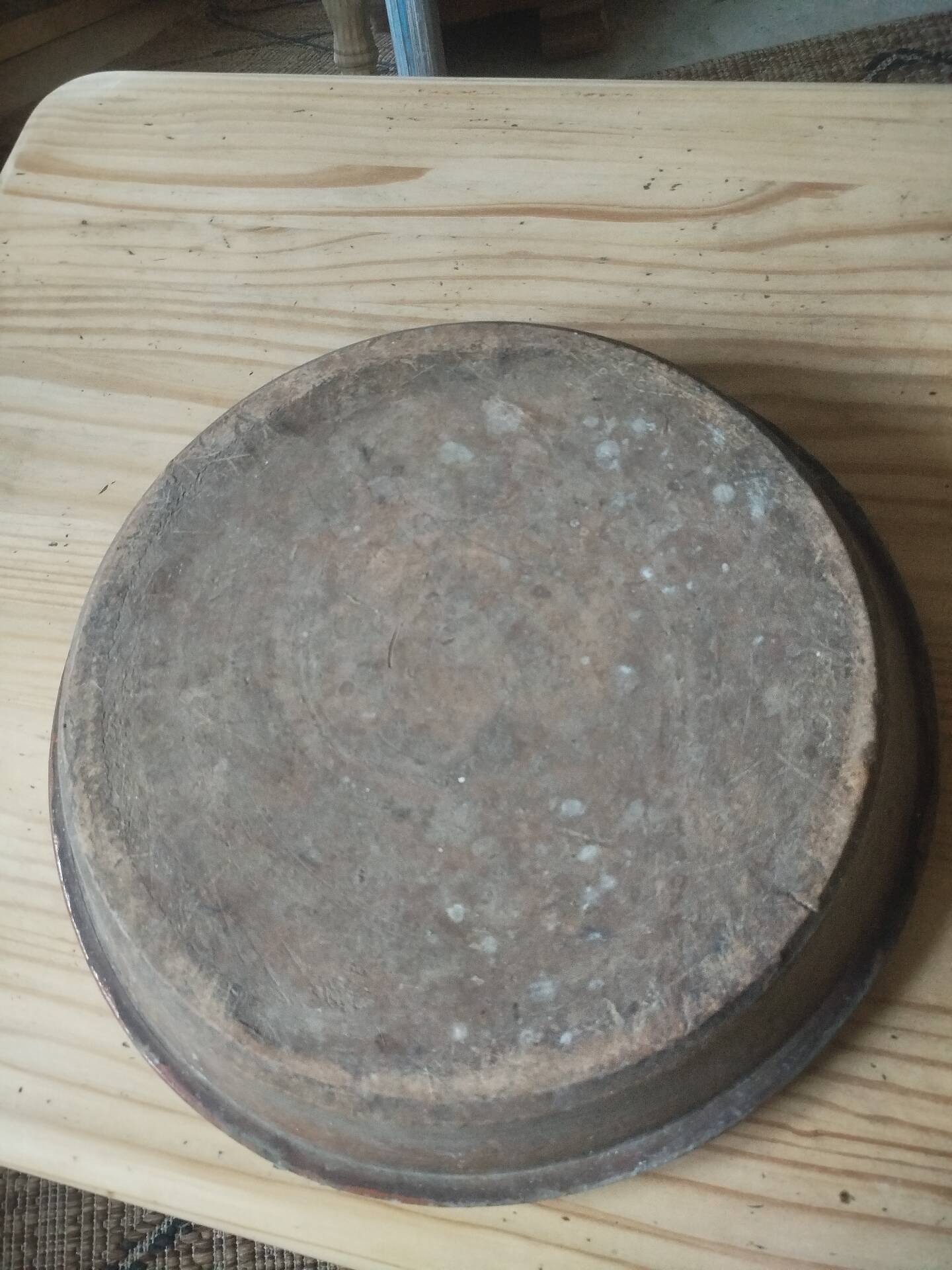 Large glazed earthenware dish