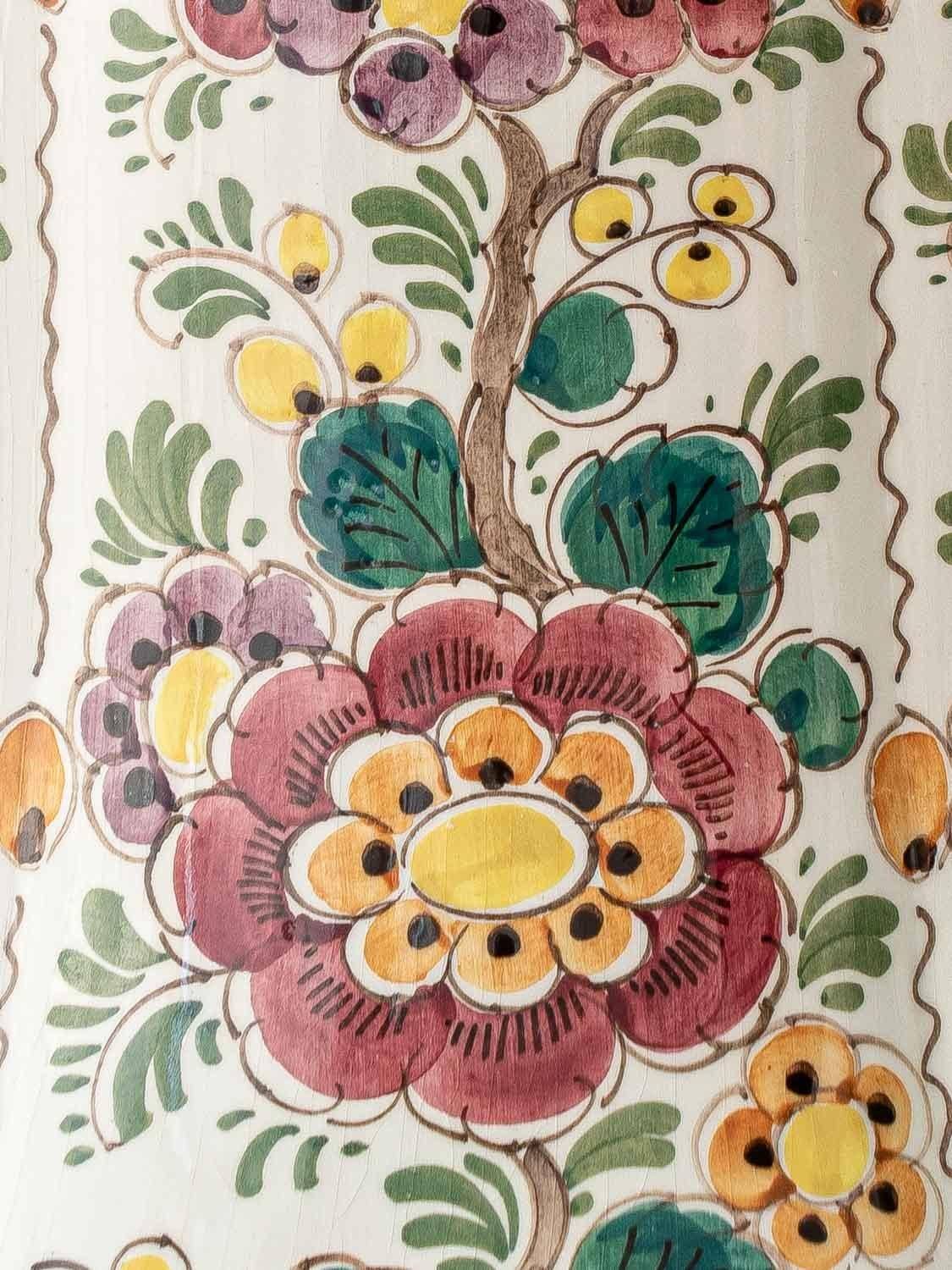 Vase hollandais Delft double gourde, monumental polychrome peint à la main, années 1950