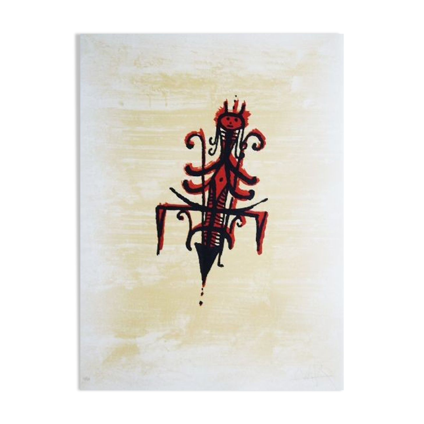 Wifredo LAM, El ultimo viaje del buque fantasma - 7, 1976. Original lithograph signed